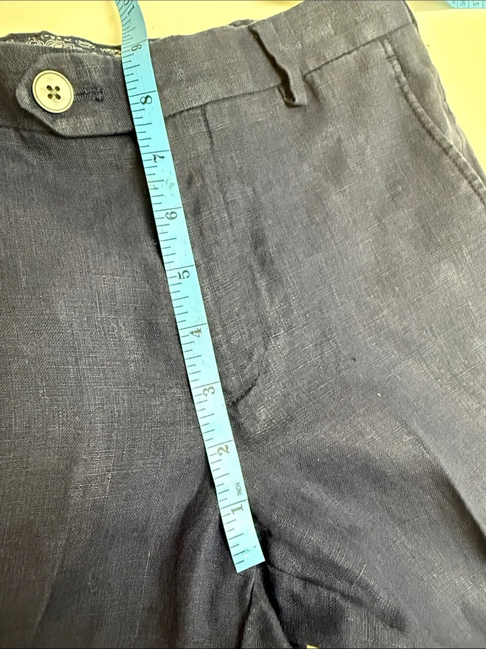 100% Linen Ralph Lauren Navy Dress Pants - Classic Tailored Fit